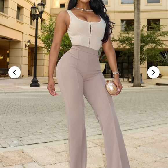 Tall Victoria High Waisted Dress Pants - Hunter and Taupe Fashion Nova - Picture 9 of 9